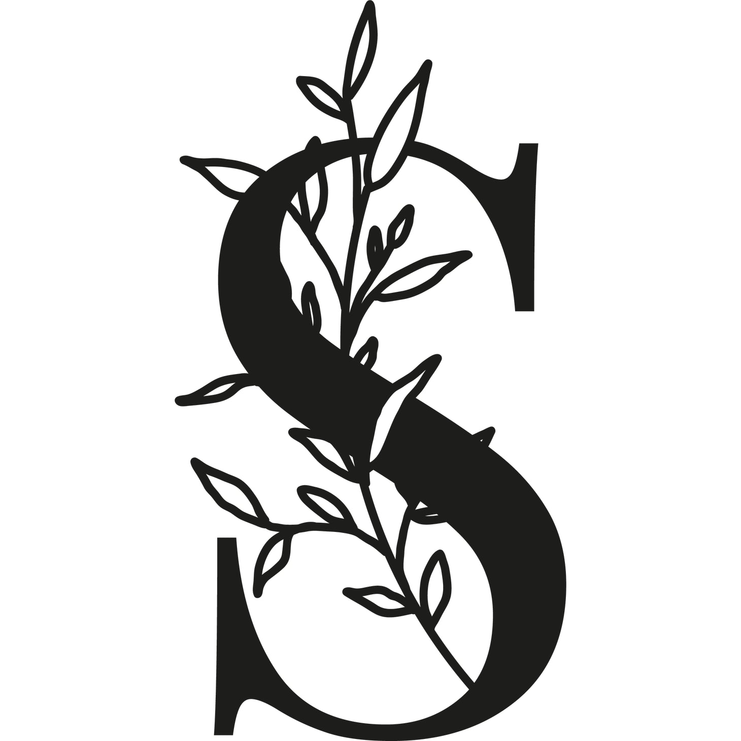 Botanisches Buchstaben-Wanddekor