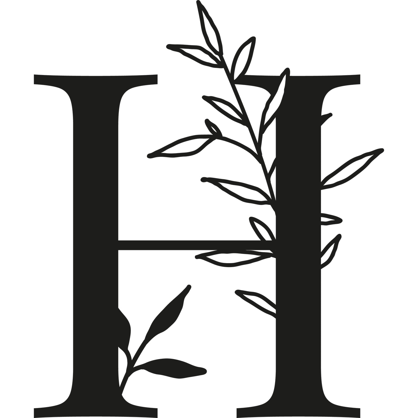 Botanisches Buchstaben-Wanddekor