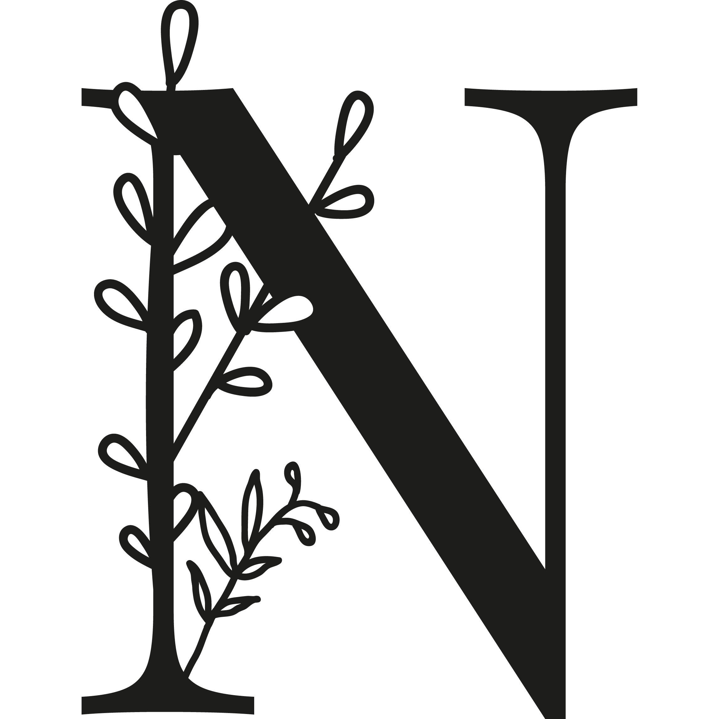 Botanisches Buchstaben-Wanddekor