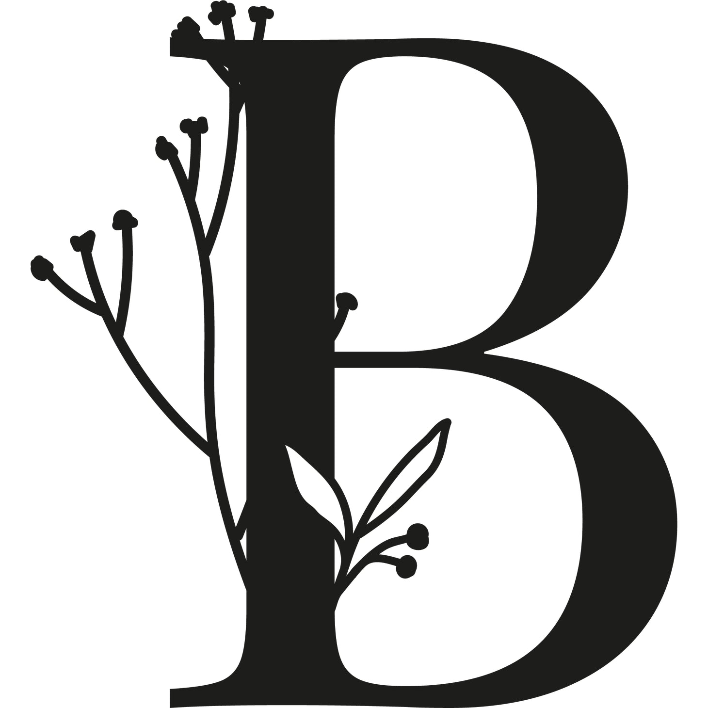 Botanisches Buchstaben-Wanddekor