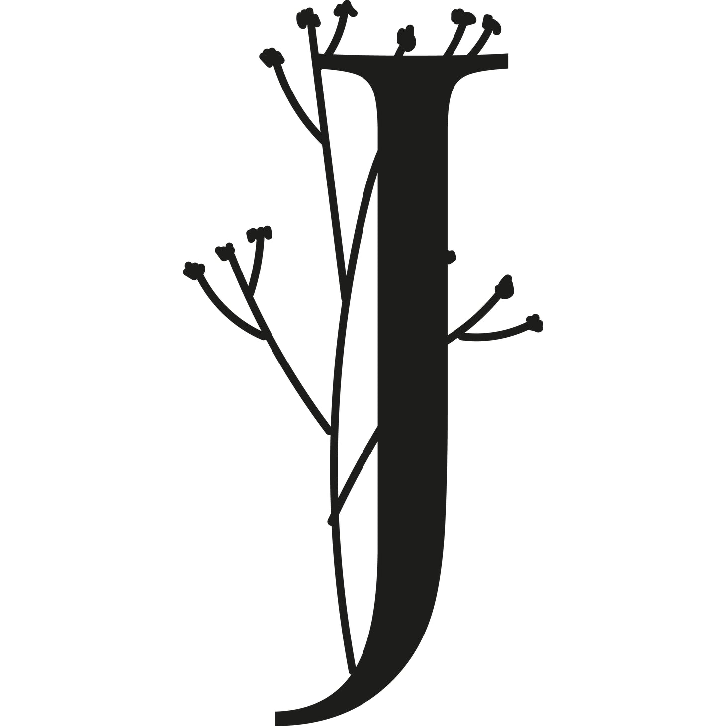 Botanisches Buchstaben-Wanddekor