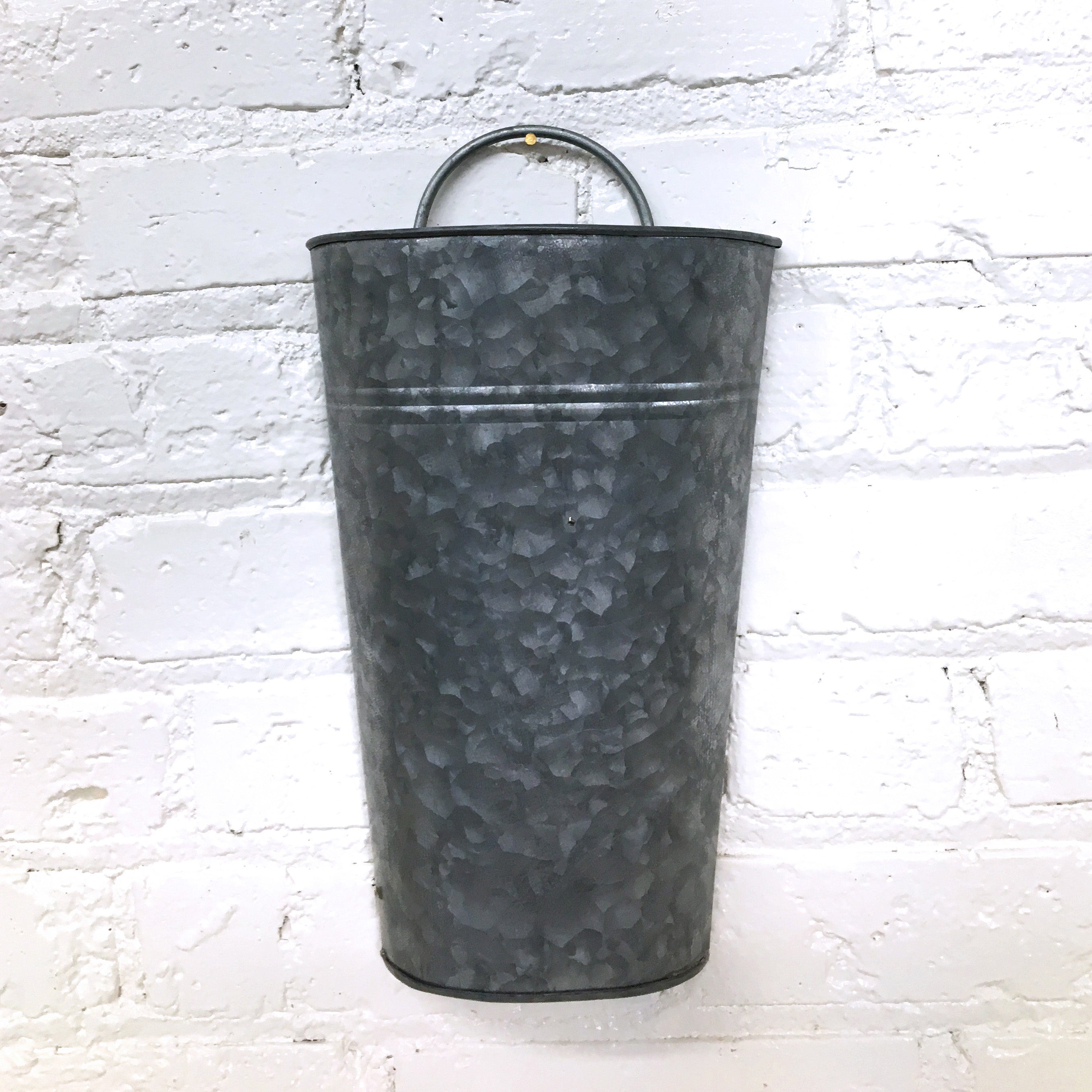 Half-Bucket Wall Hanging | Galvanized