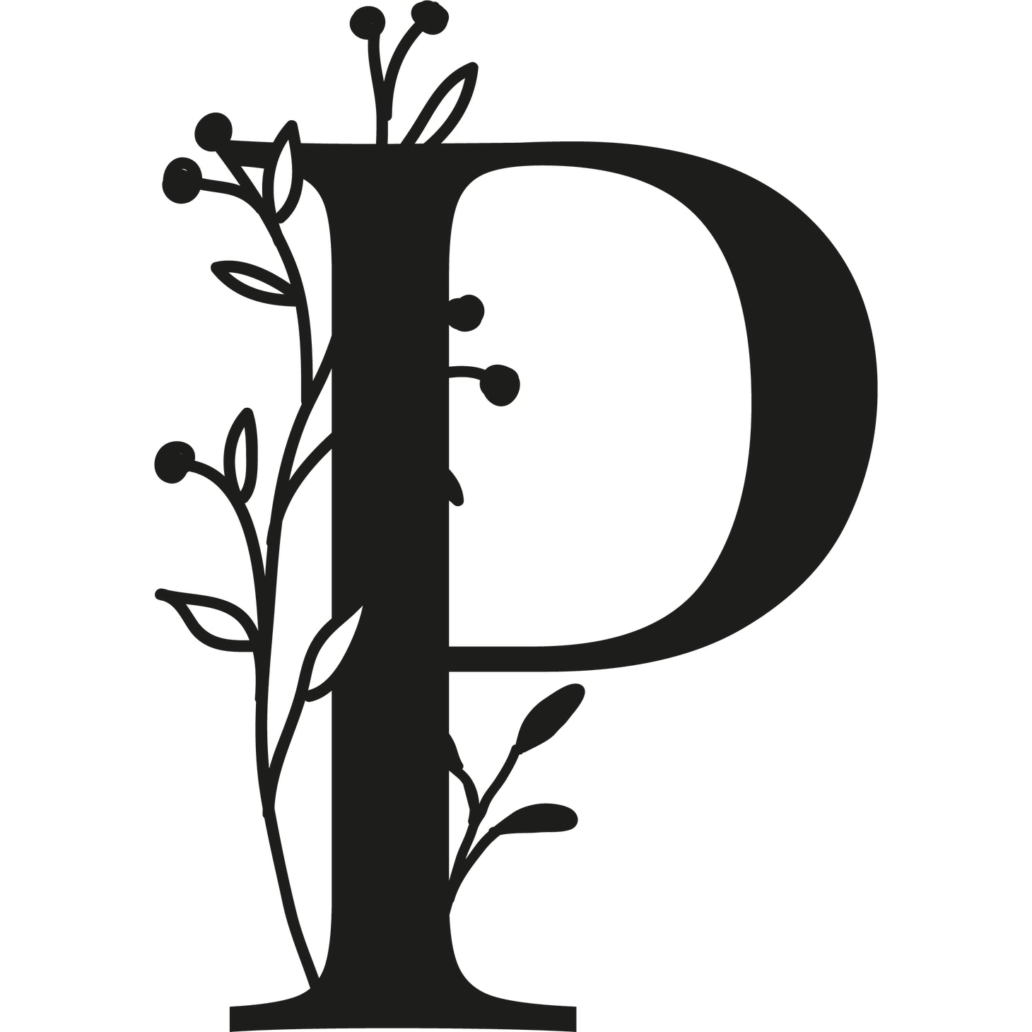 Botanisches Buchstaben-Wanddekor