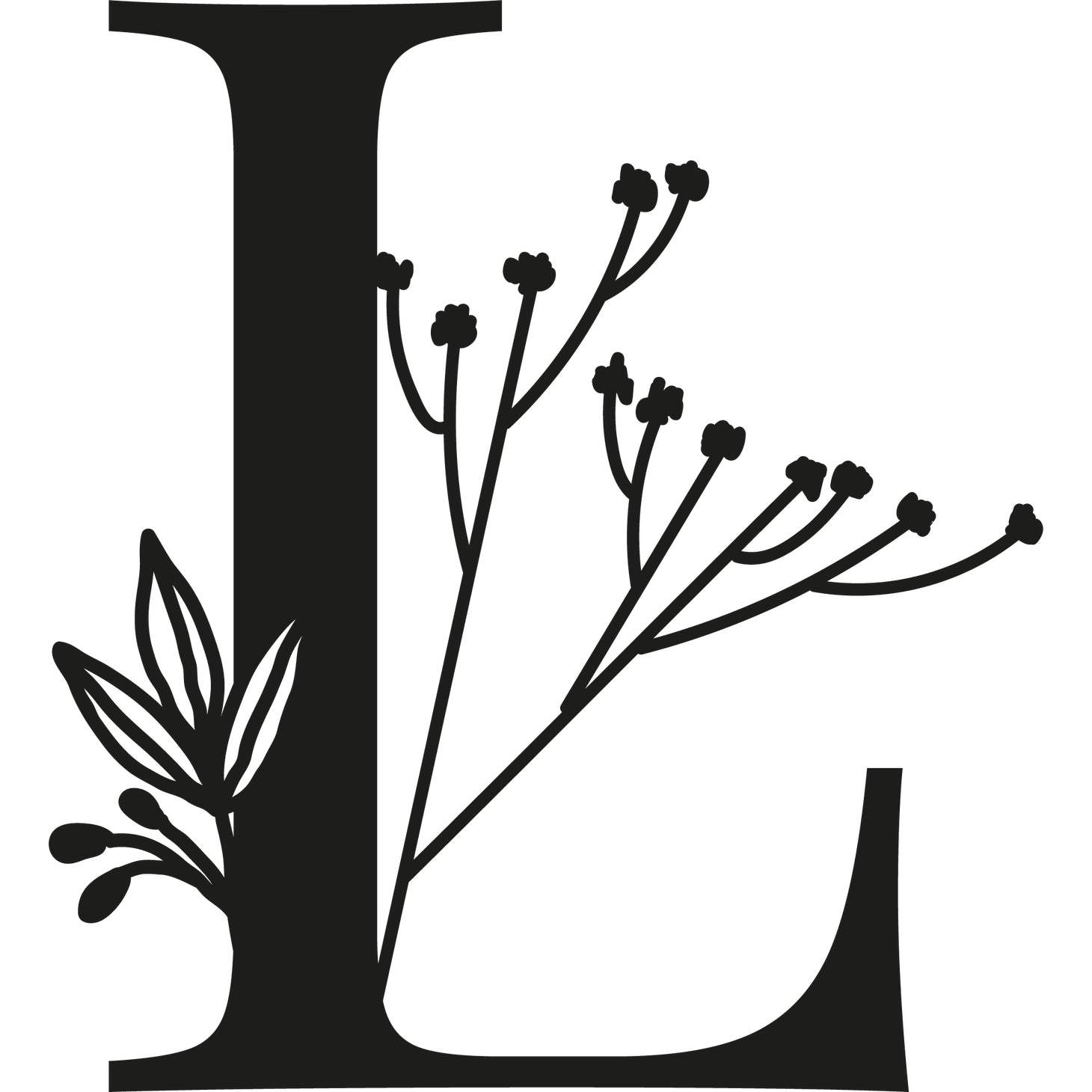 Botanisches Buchstaben-Wanddekor