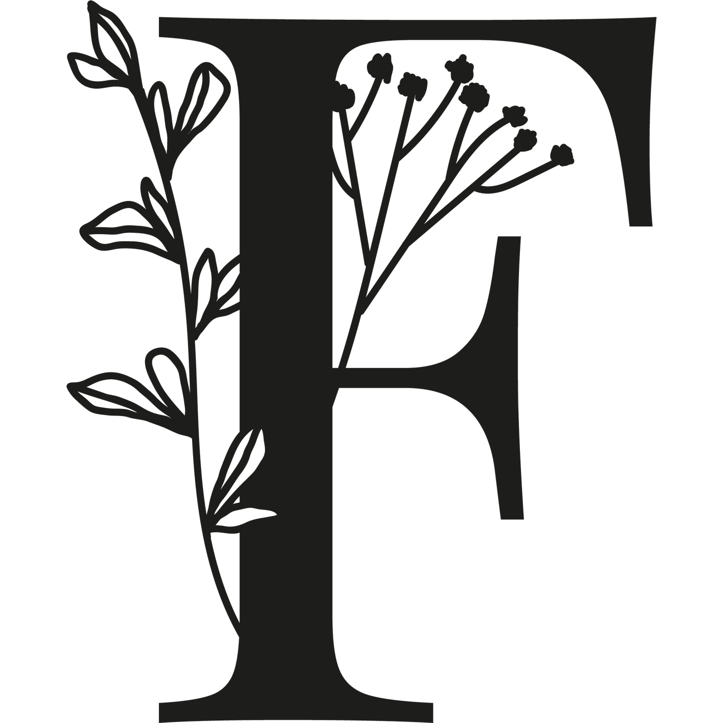 Botanisches Buchstaben-Wanddekor