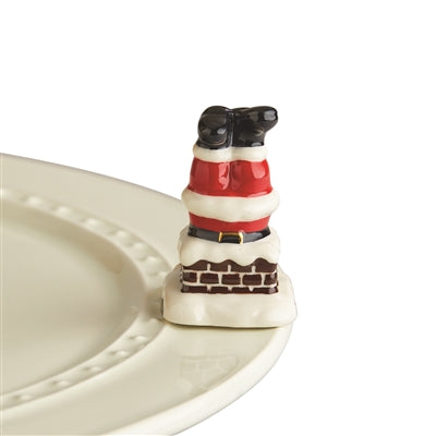 Down the Chimney - Nora Fleming Mini (Santa Legs)