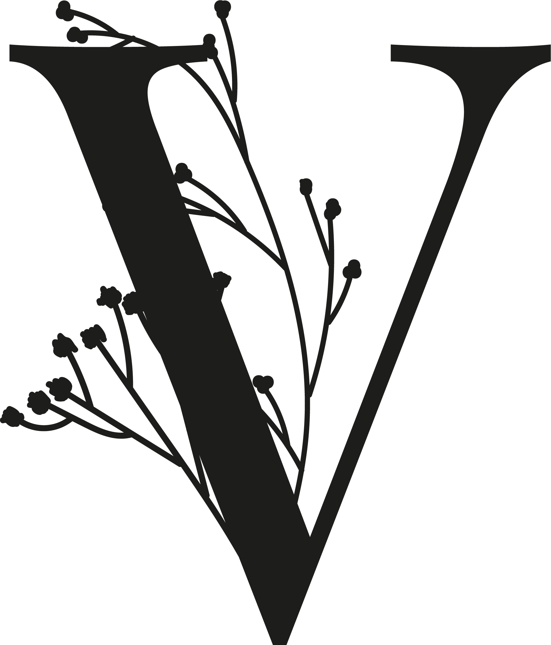 Botanisches Buchstaben-Wanddekor