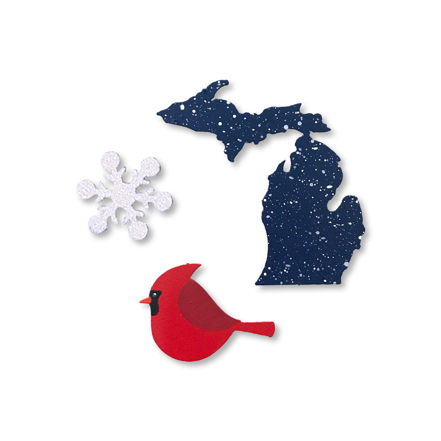 Michigan Icons mit Schneemagneten S/3