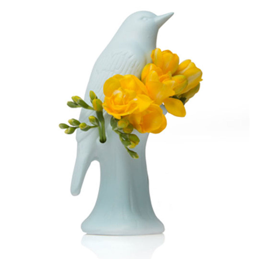 Bird Vase Porcelain Baby Blue