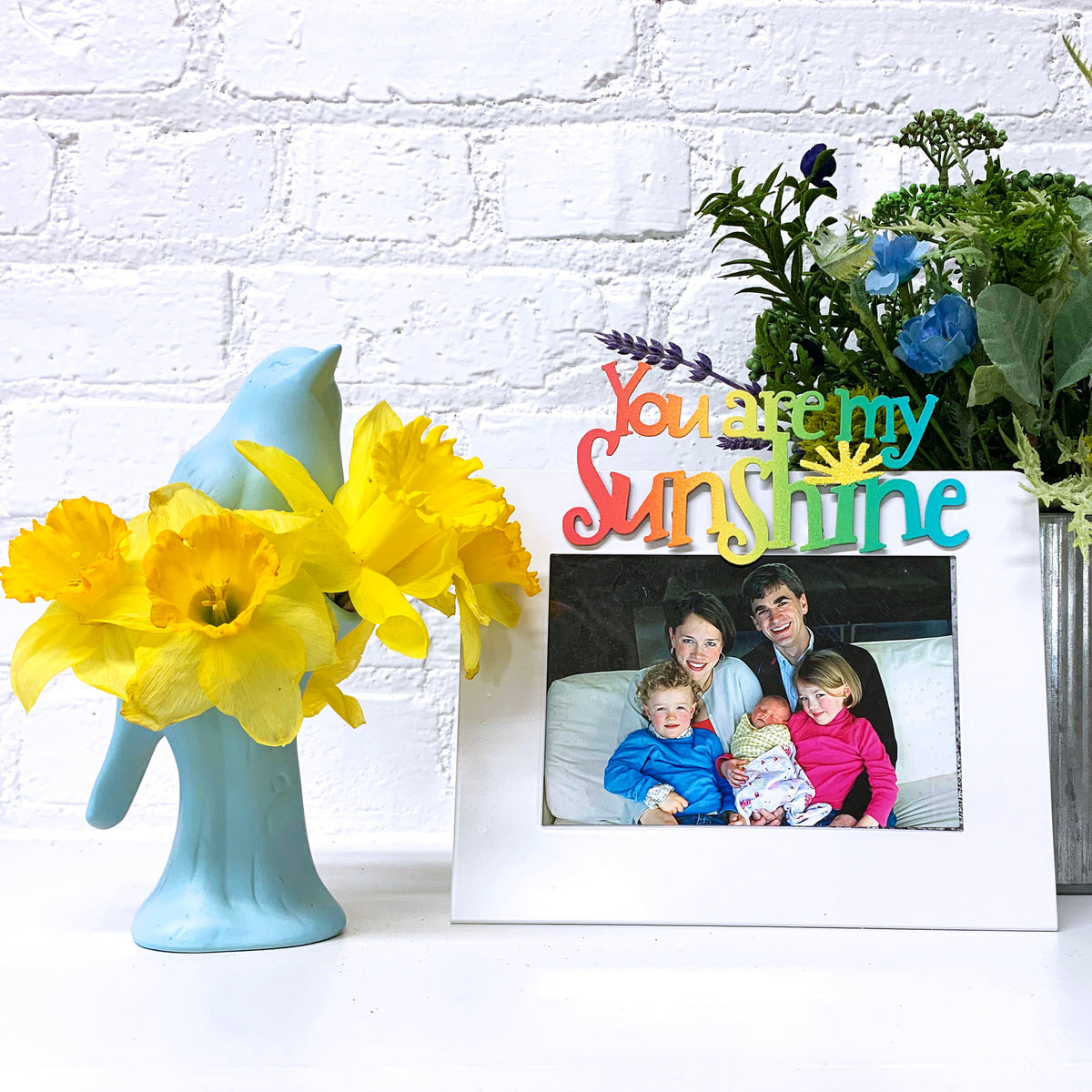 Vogelvase Porzellan Babyblau